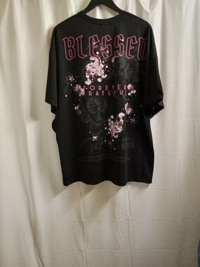 Men's Black 'Blessed Forever Grateful' Graphic Tee